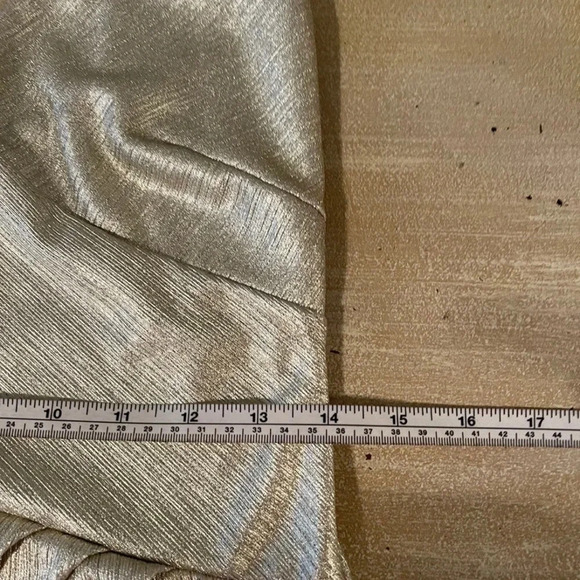 Fashion Nova metallic gold bodycon dress with tulip flap detail in front. - Picture 11 of 11